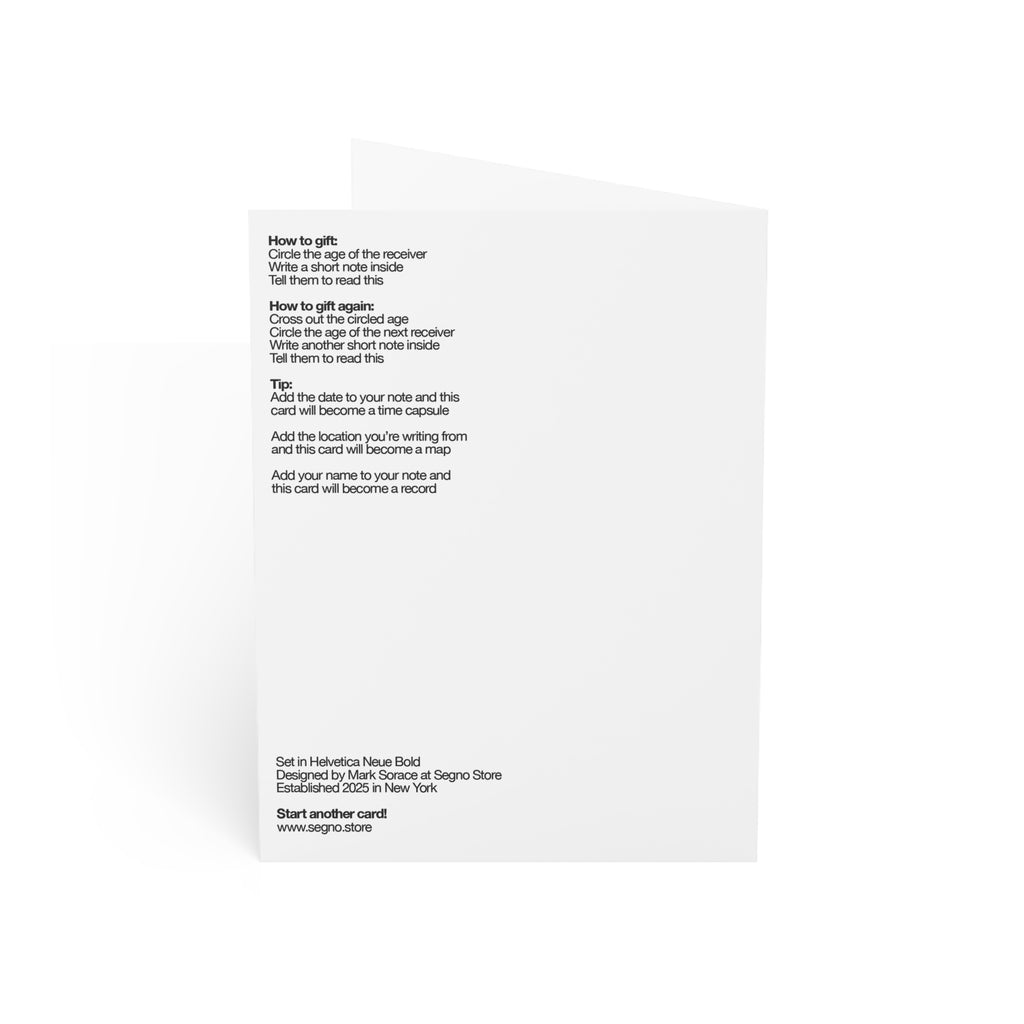 Anno Dopo Anno - Birthday Card - White