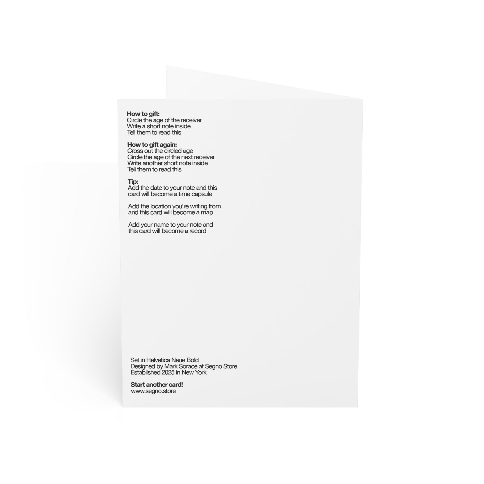 Anno Dopo Anno - Birthday Card - White