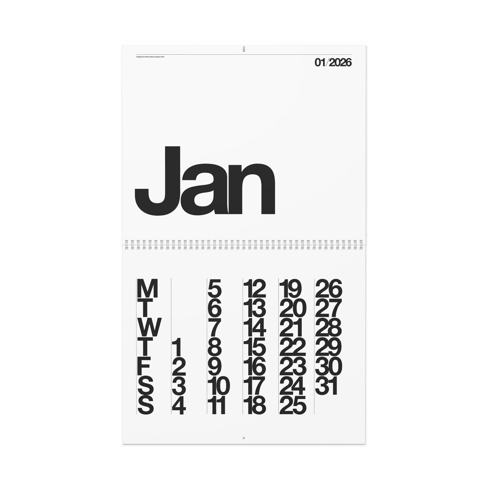 Buono 26 - Wall Calendar 2026 - White
