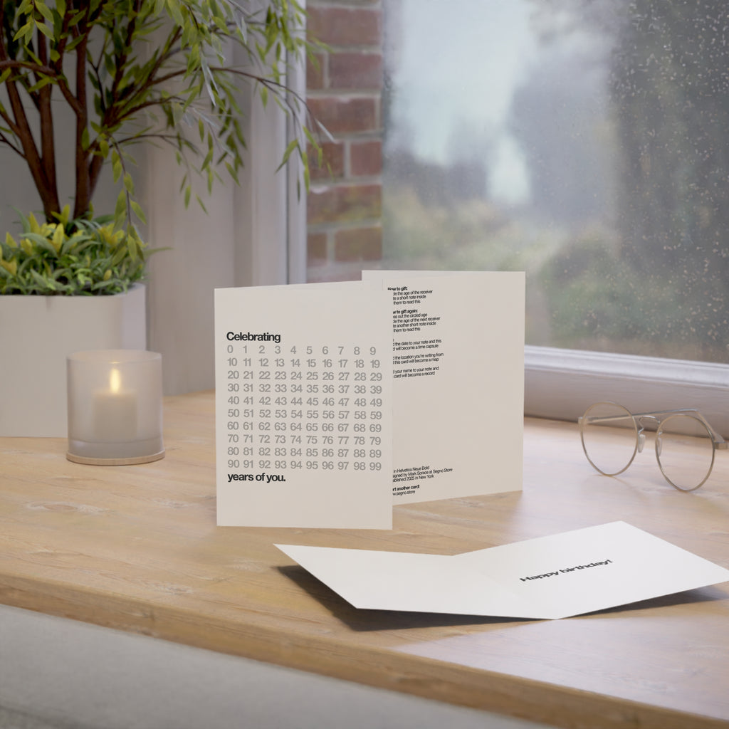 Anno Dopo Anno - Birthday Card - White